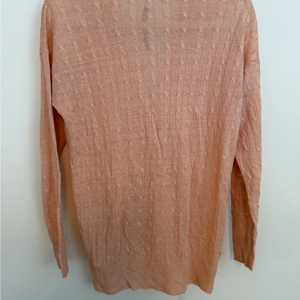 NWT JCrew Women's Pink Linen Cardigan Sweater - Picture 2 of 6